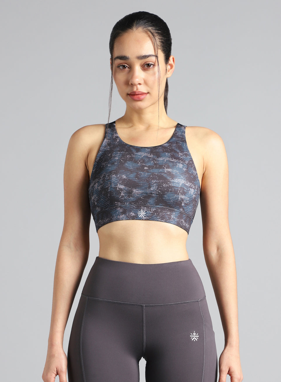 Women's Black Printed High Impact Training Bra
