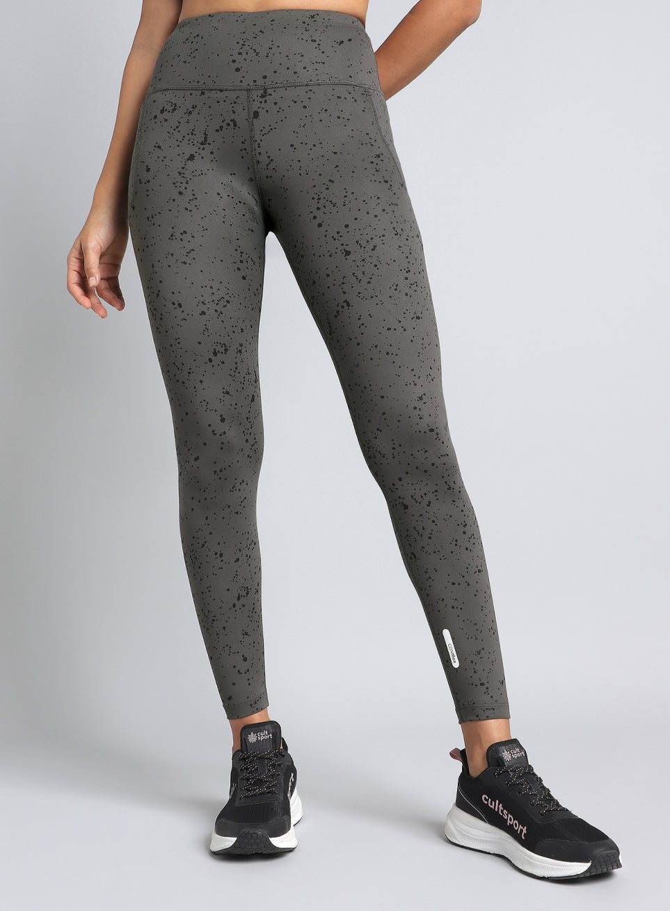 Women's Grey Printed Train All Day COMFlex Tights