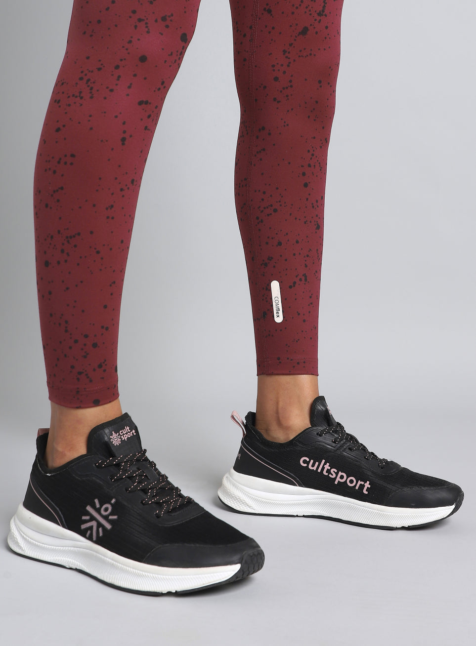 Women's Maroon Printed Train All Day COMFlex Tights