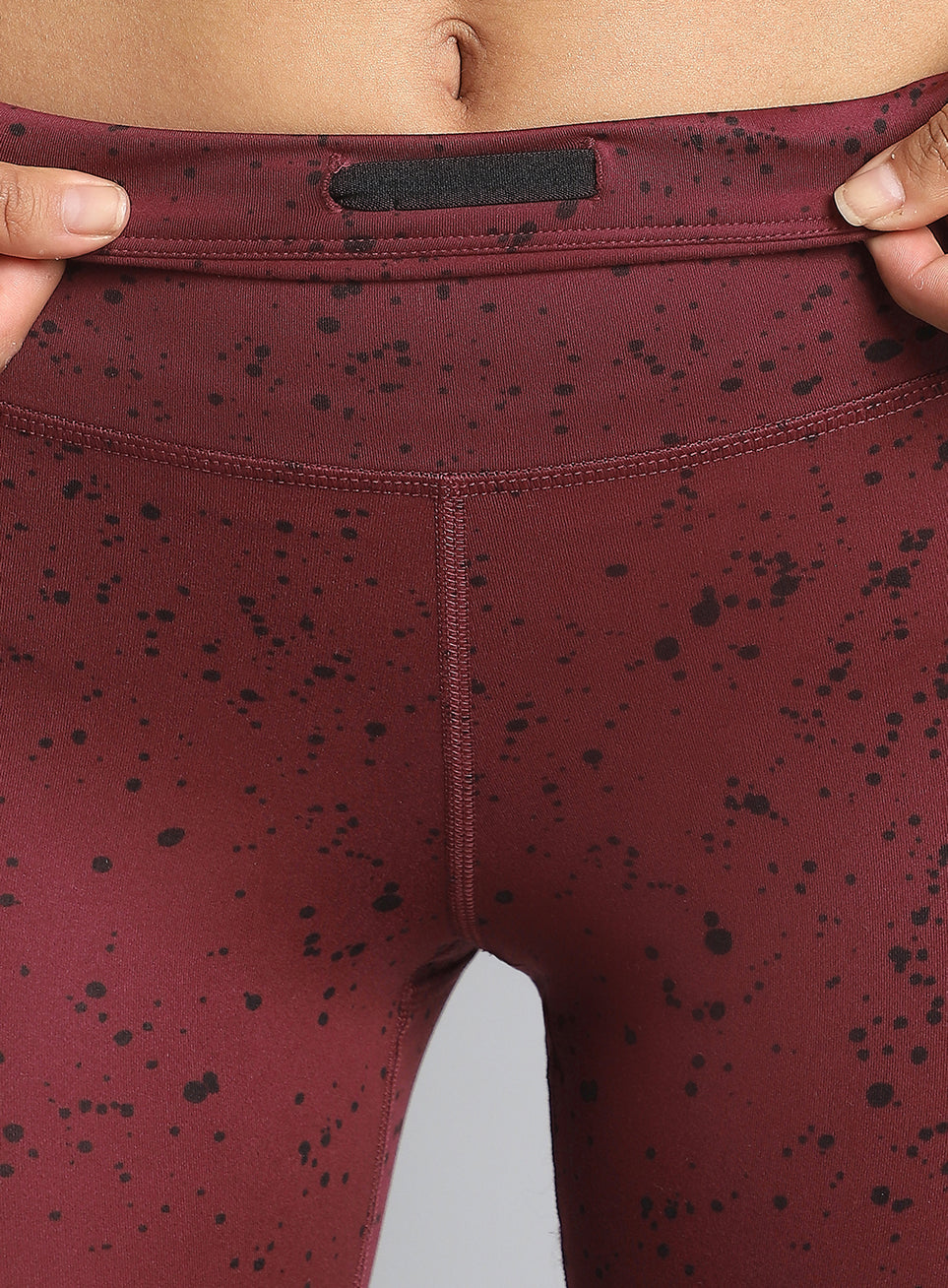 Women's Maroon Printed Train All Day COMFlex Tights