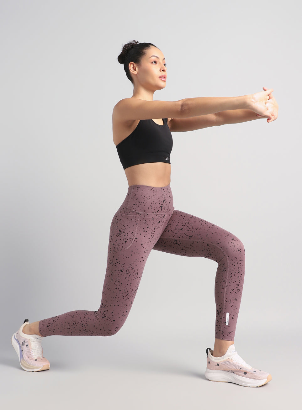 Women's Brown Printed Train All Day COMFlex Tights