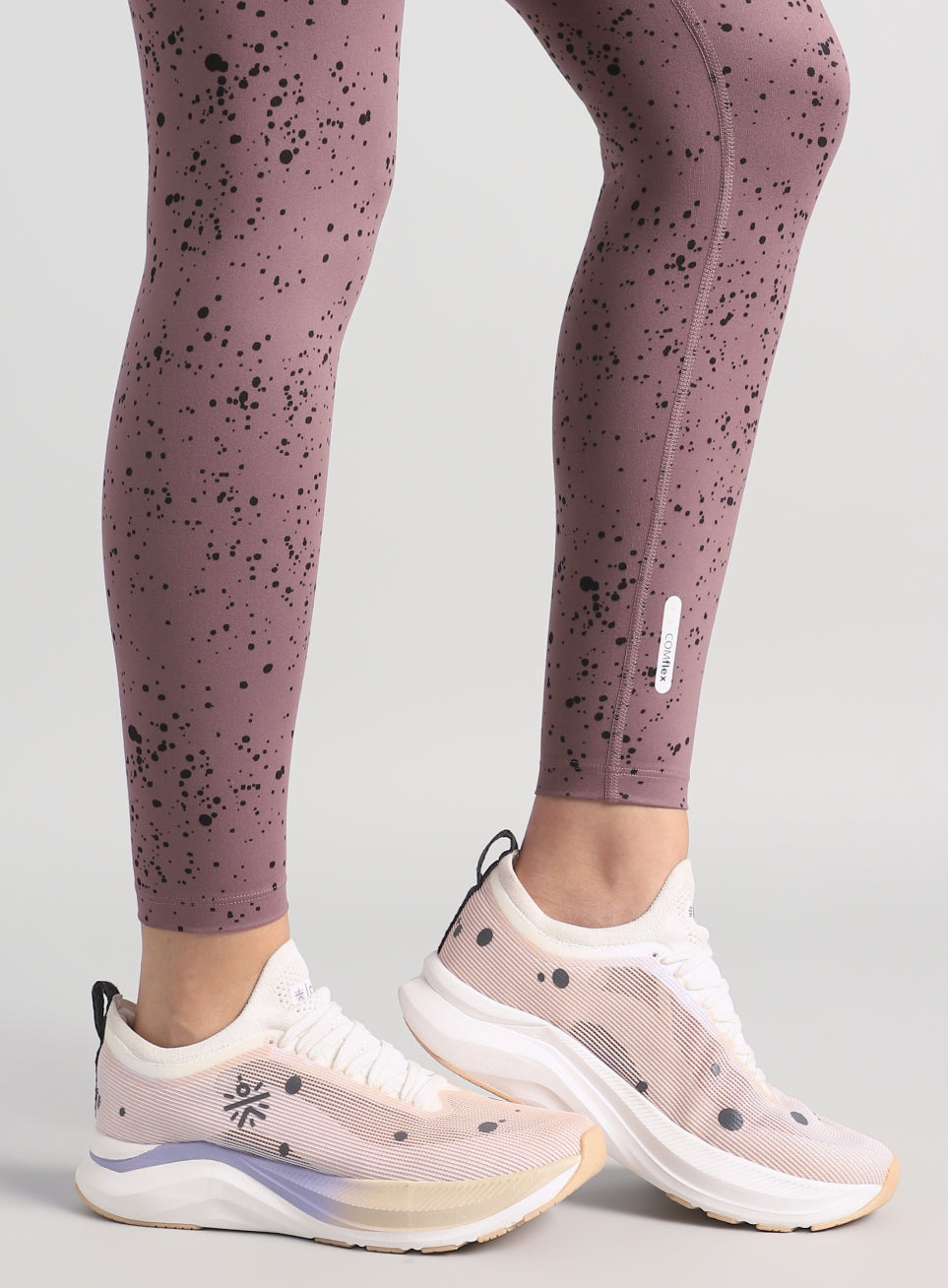 Women's Brown Printed Train All Day COMFlex Tights