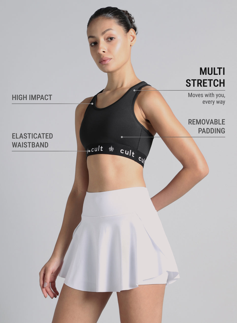 Women's Black Move Easy High Support Sports Bra