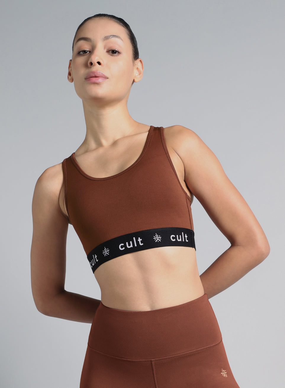 Women's Brown Move Easy High Support Sports Bra