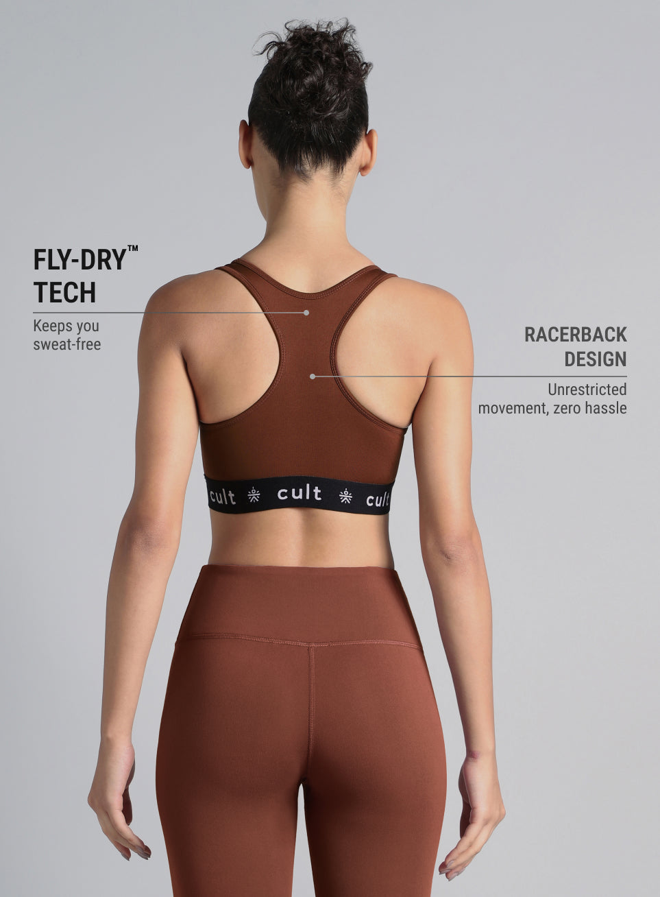 Women's Brown Move Easy High Support Sports Bra