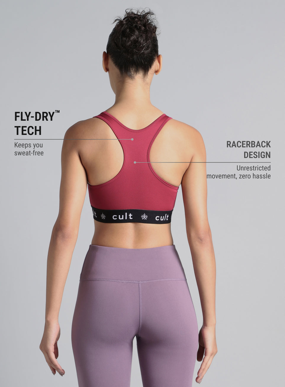 Women's Maroon Move Easy High Support Sports Bra