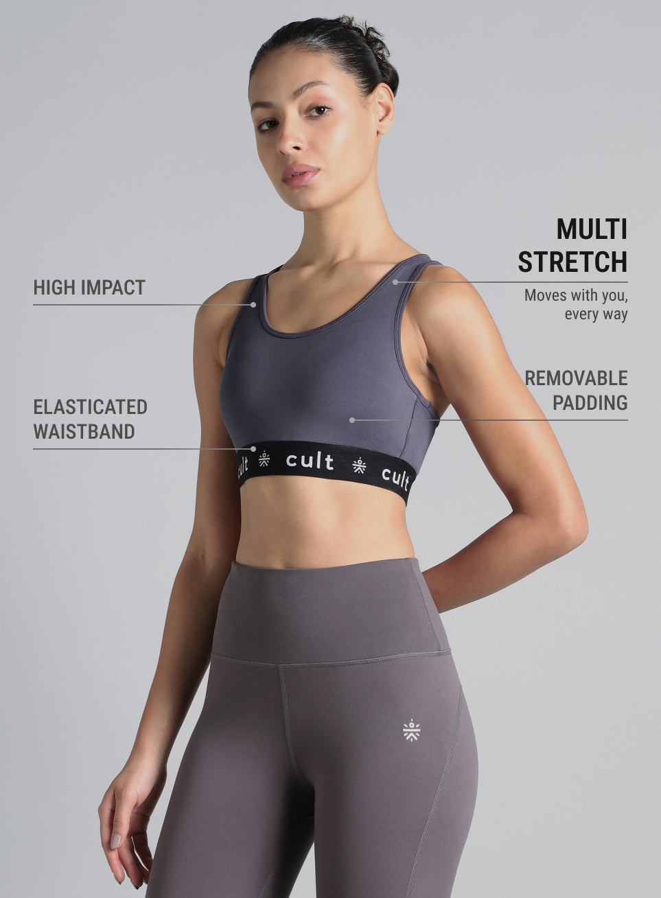 Women's Purple Move Easy High Support Sports Bra