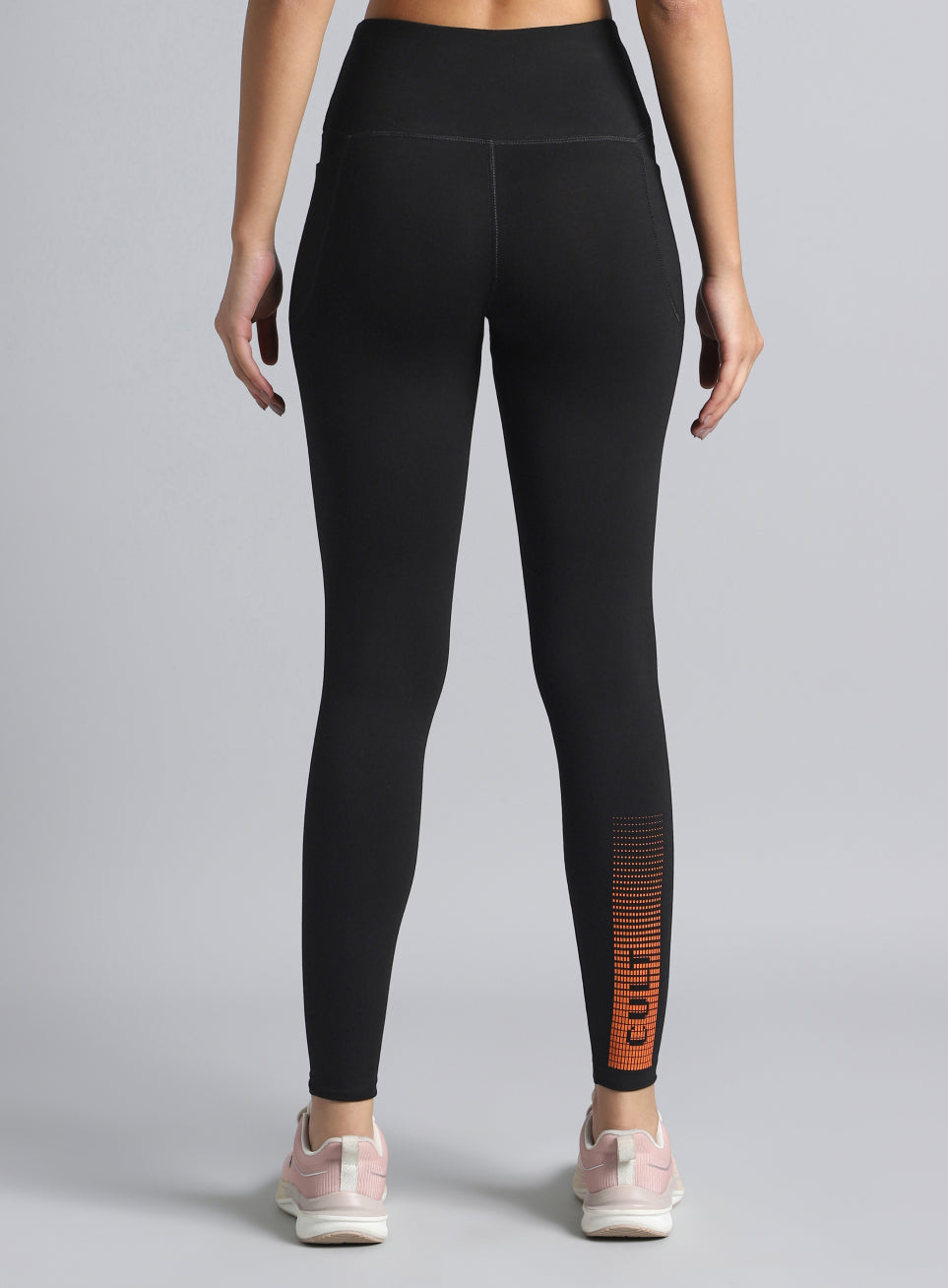 Women's Black Yoga Flow Cotton Graphic Tights