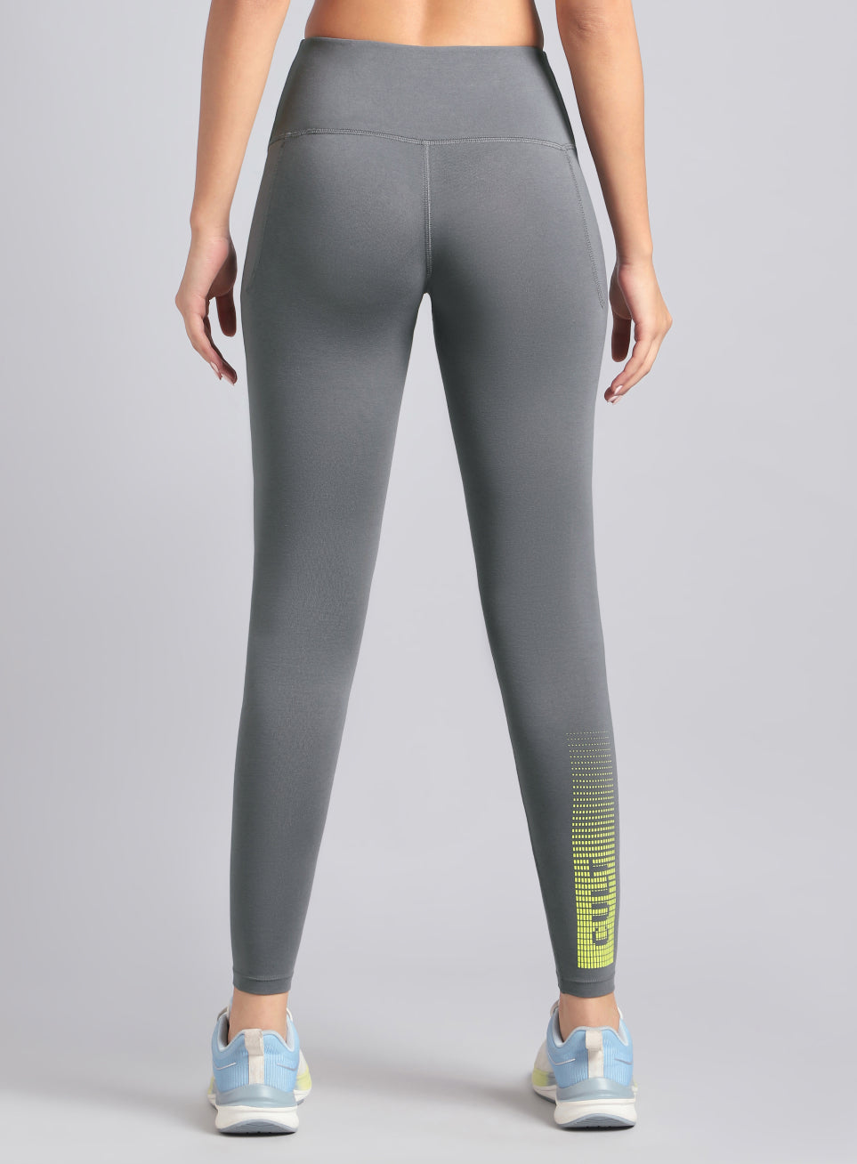 Women's Dark Grey Yoga Flow Cotton Graphic Tights