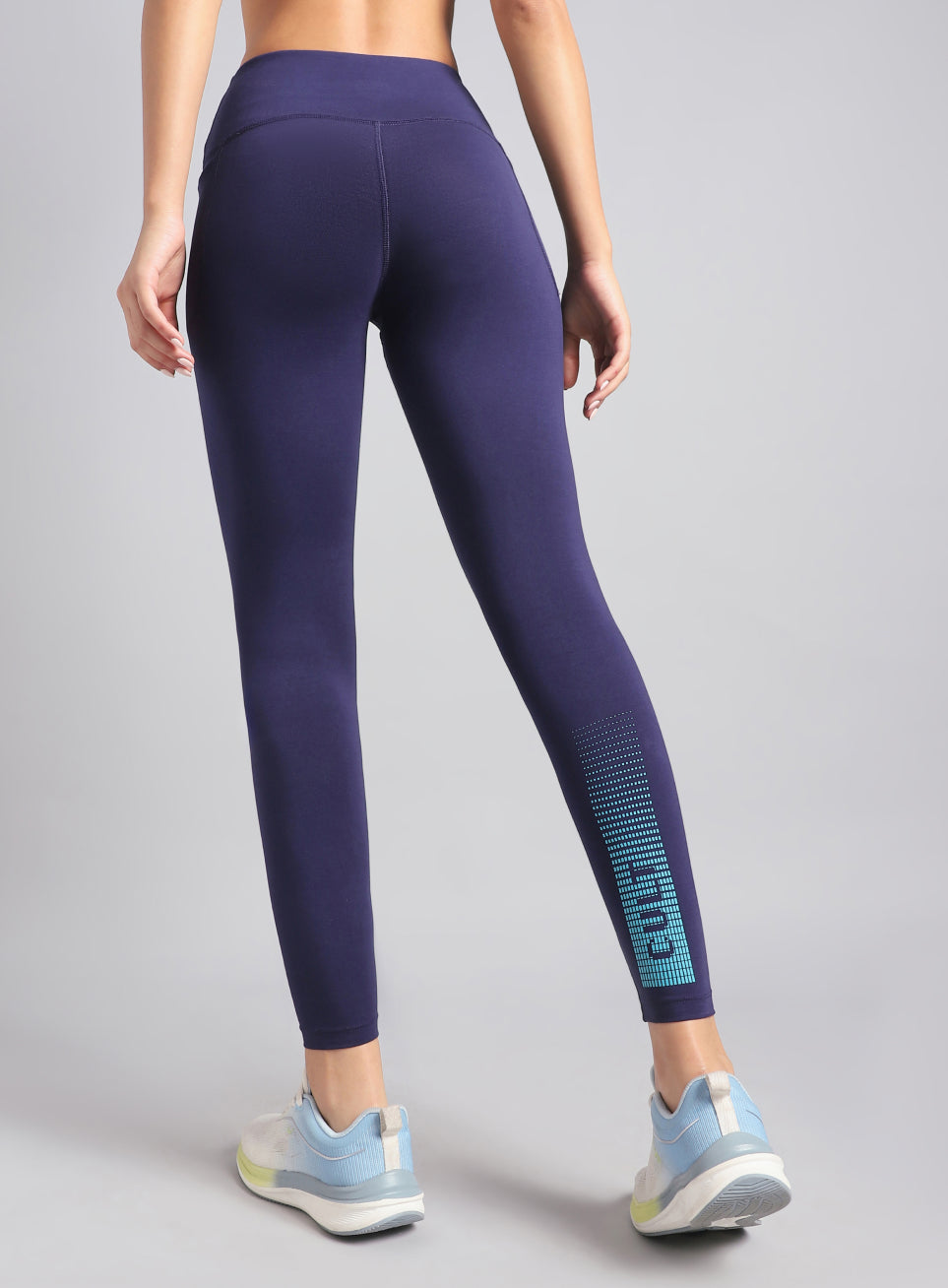Women's Navy Yoga Flow Cotton Graphic Tights