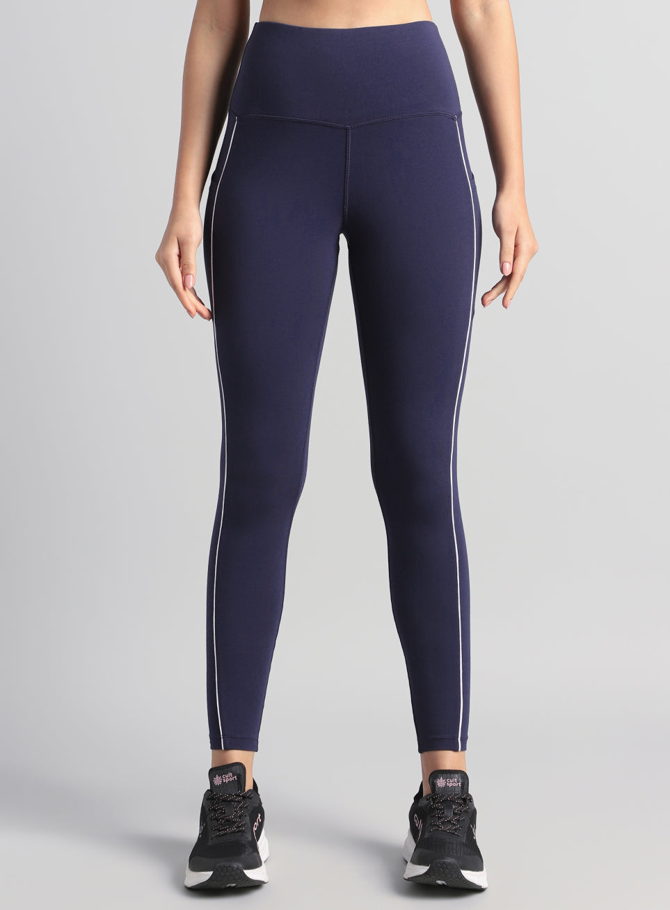 Women's Navy Train and Flow Cotton Tights
