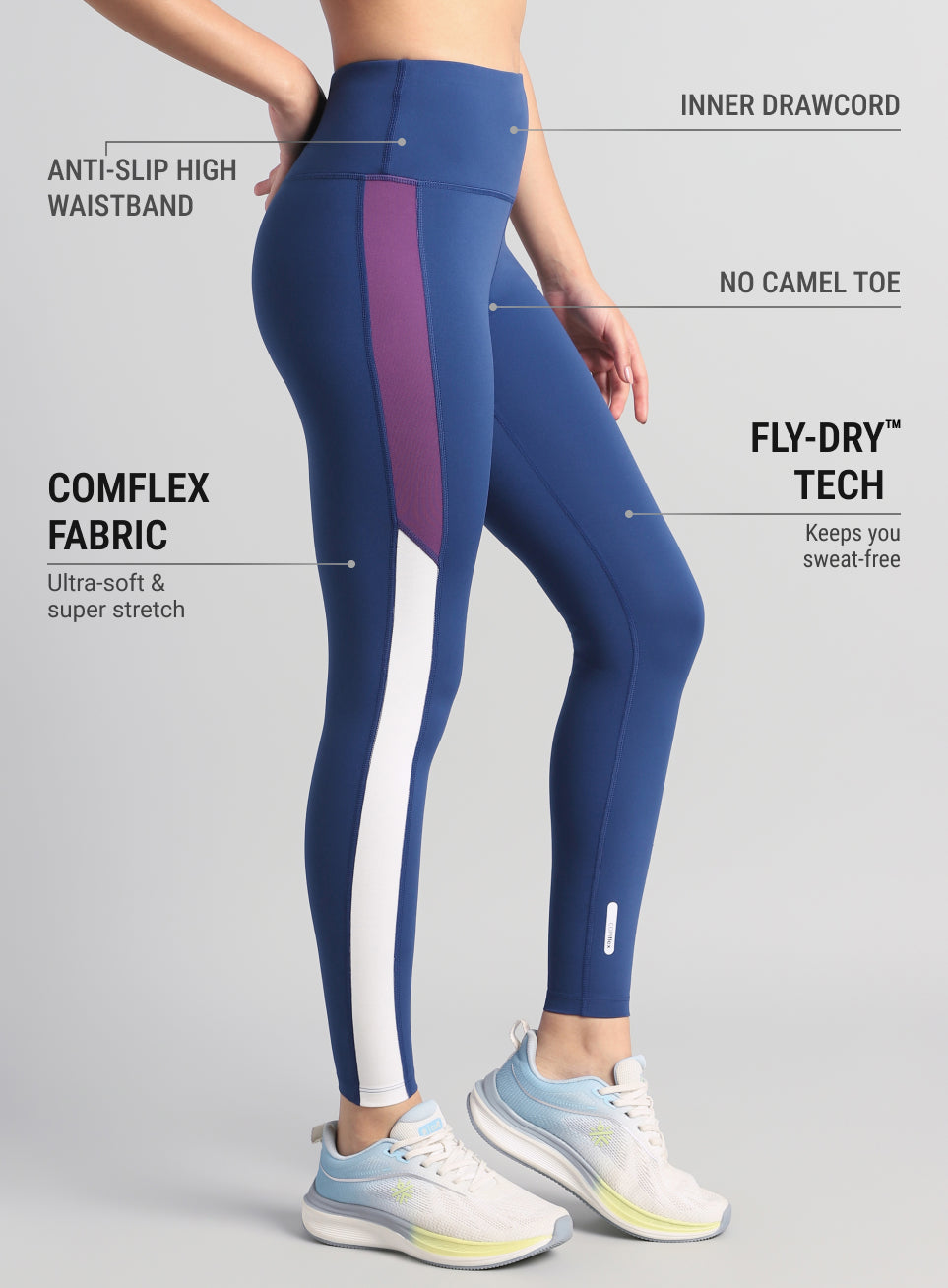Women's Blue Energy Pop Performance COMFlex Tights