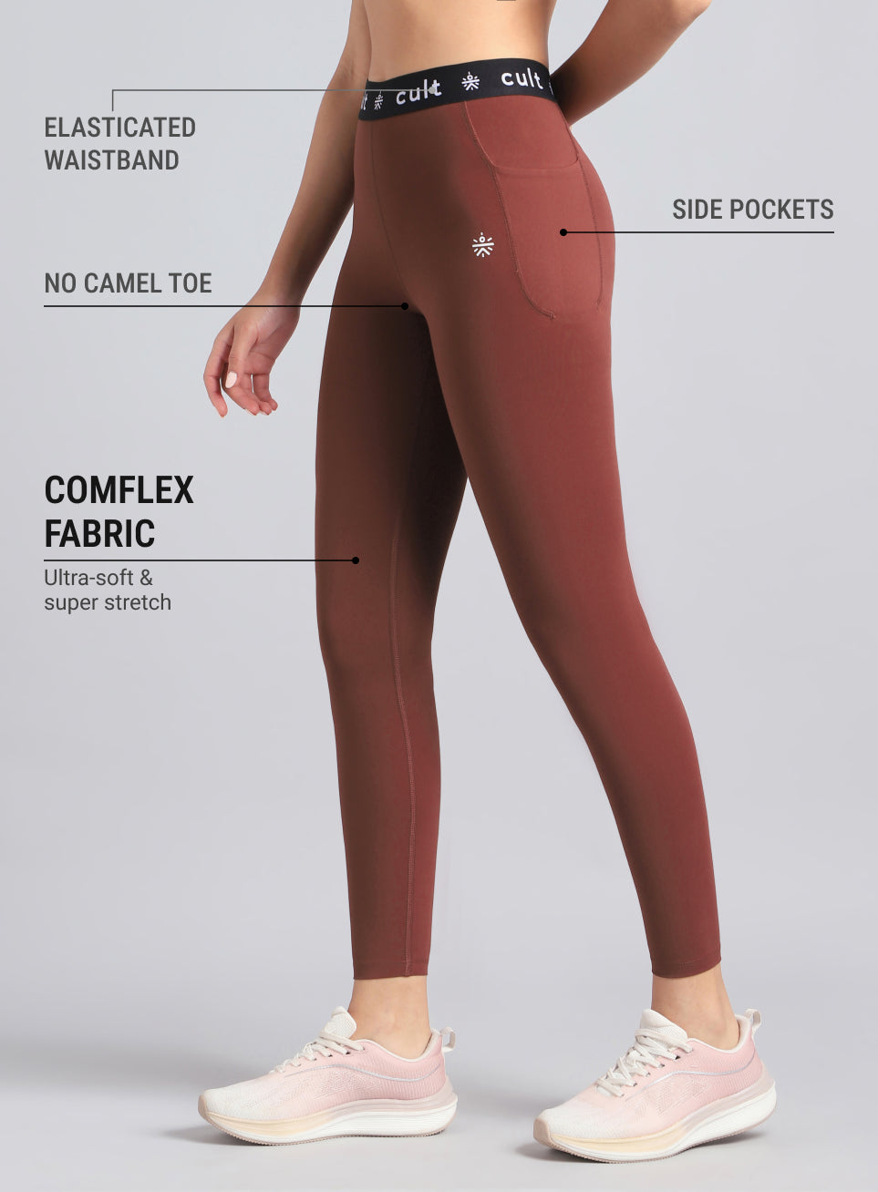 Women's Brown Move Easy COMFlex Tights