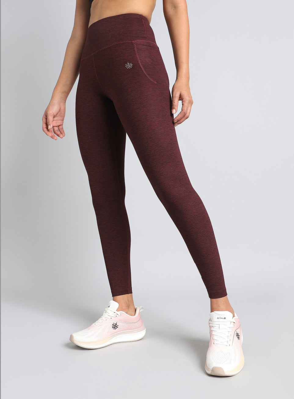 Women's Maroon Printed Train All Day COMFlex Tights