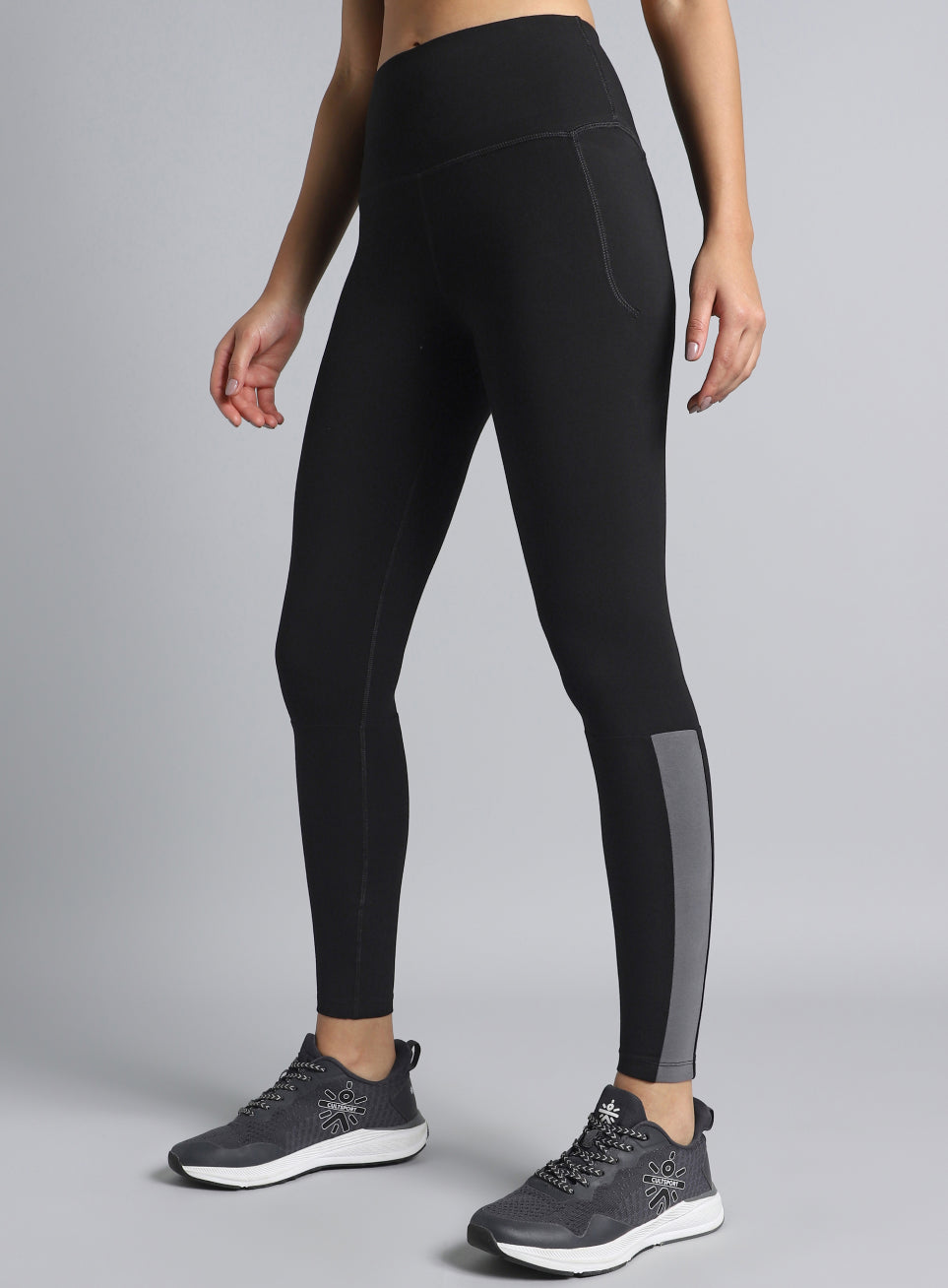 Women's Black Step Up Cotton Tights