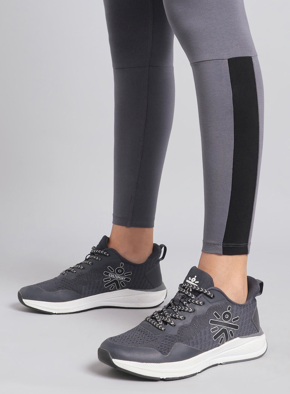 Women's Grey Step Up Cotton Tights