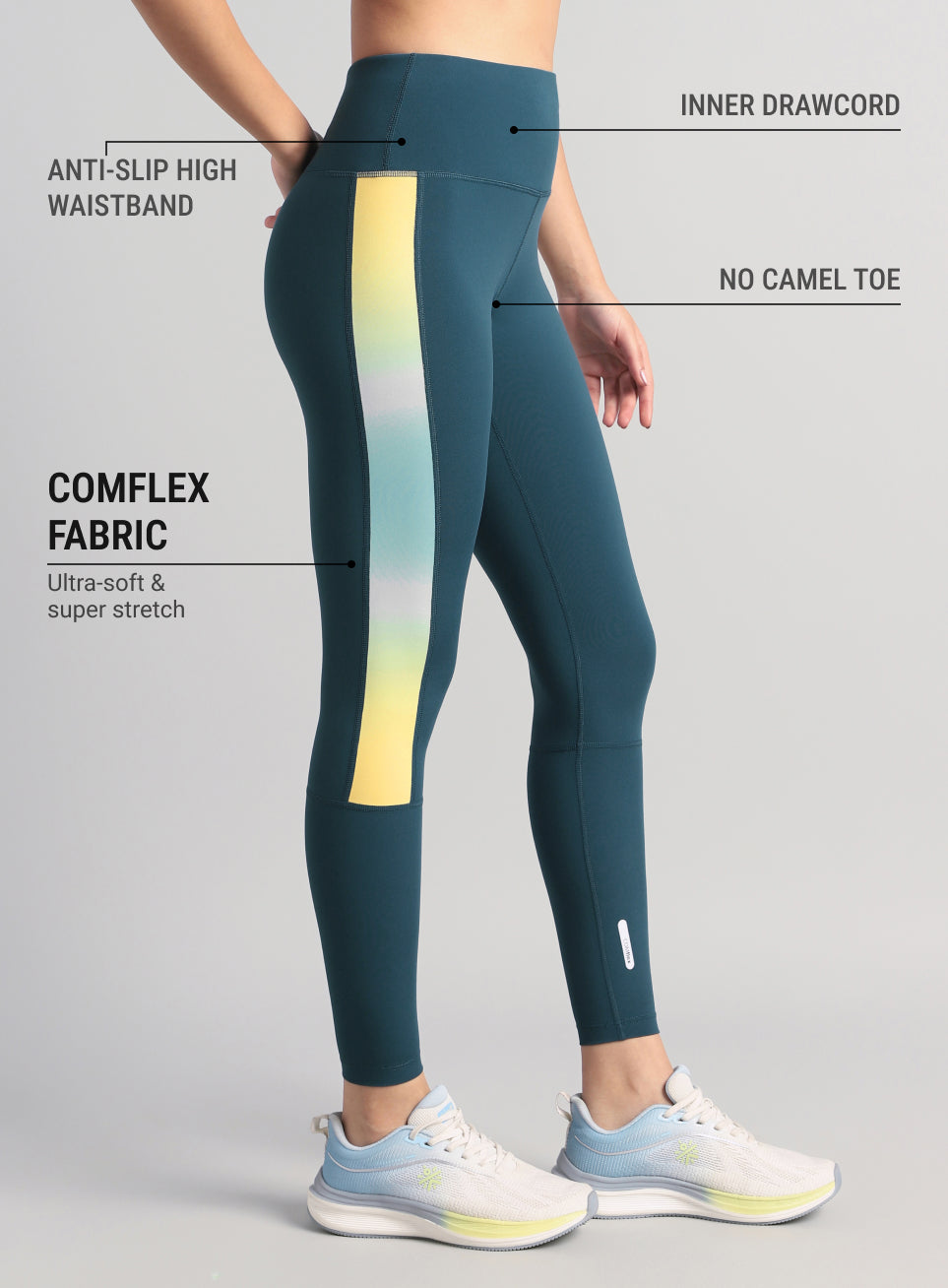 Women's Teal Energy Print Training COMFlex Tights