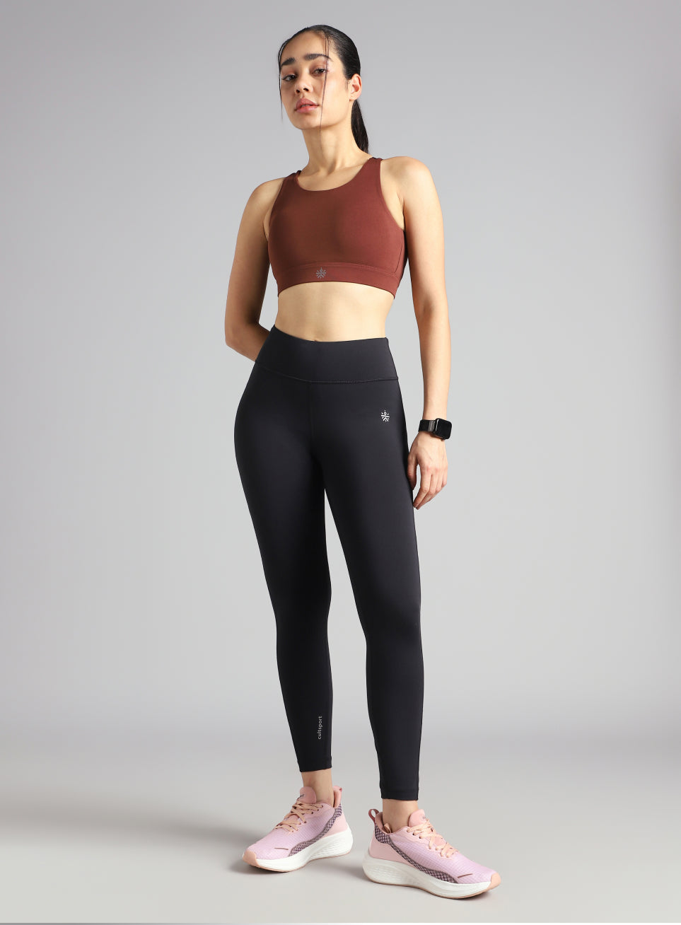 Women's Brown High Impact Running Bra