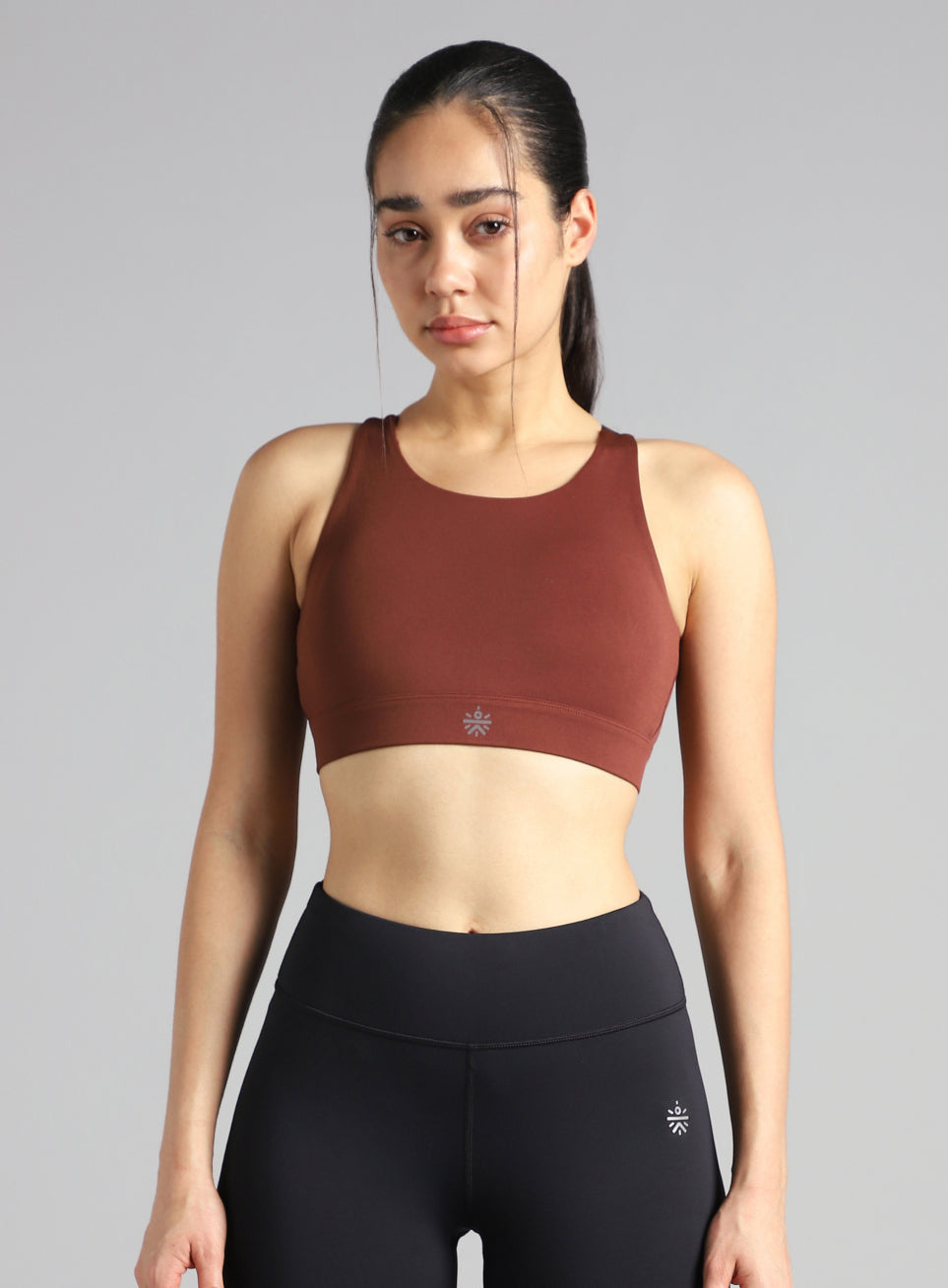 Women's Brown High Impact Running Bra
