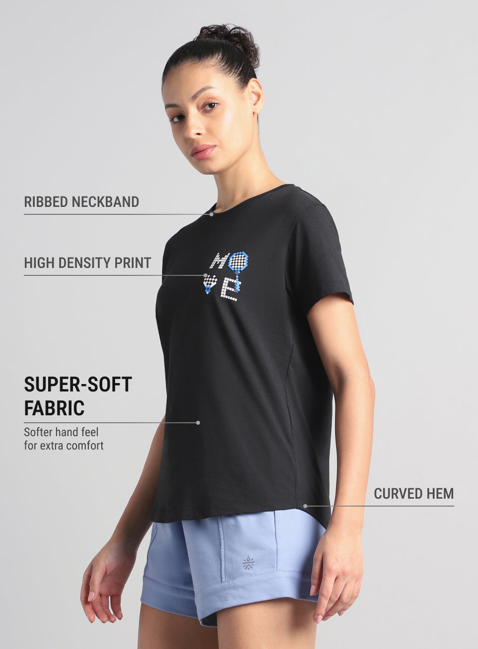 Women's Black Move Graphic T-shirt