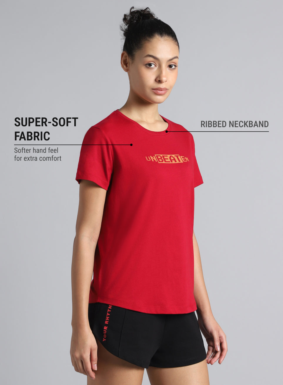 Women's Red Unbeaten Graphic T-shirt