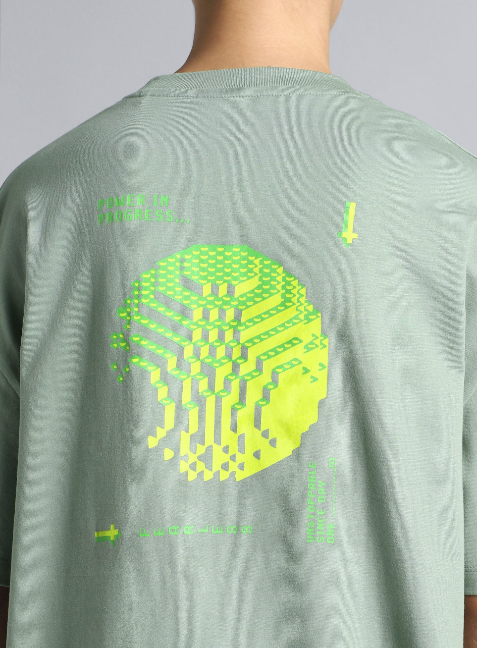 Women's Olive Oversized Graphic T-shirt