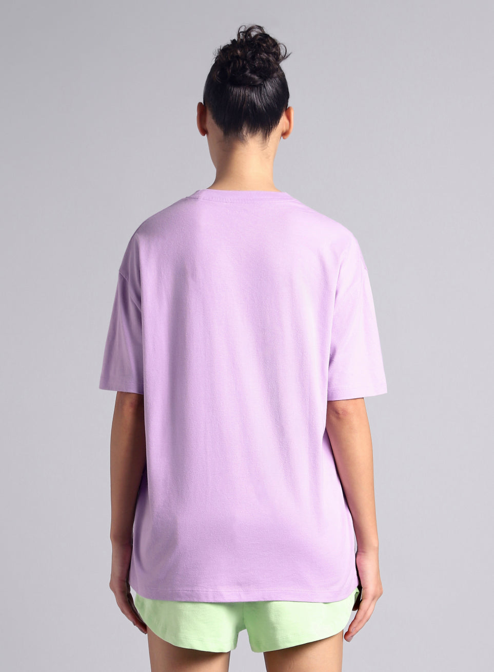 Women's Purple Sporty Graphic Oversized T-shirt