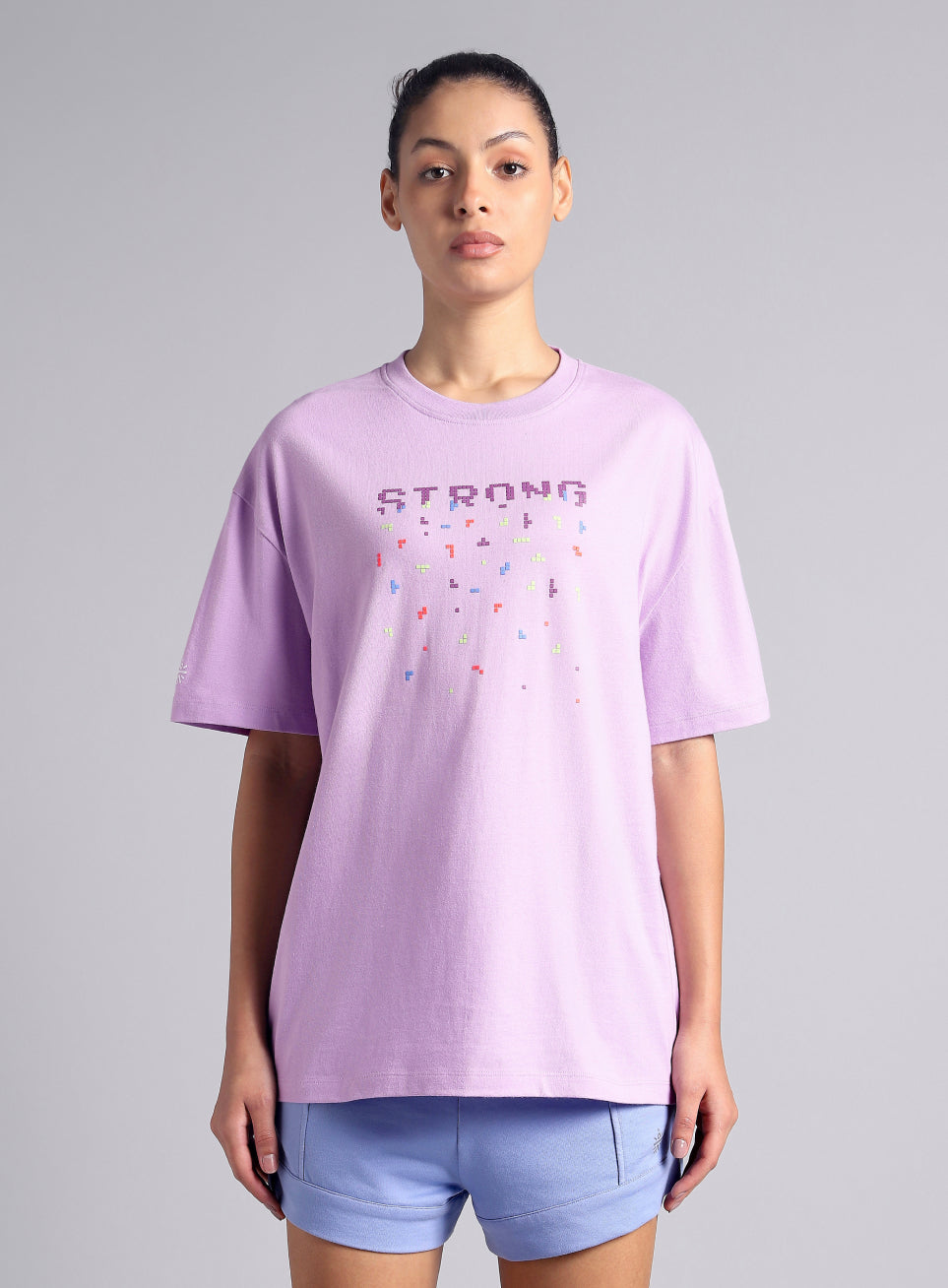 Women's Purple Graphic Oversized T-shirt