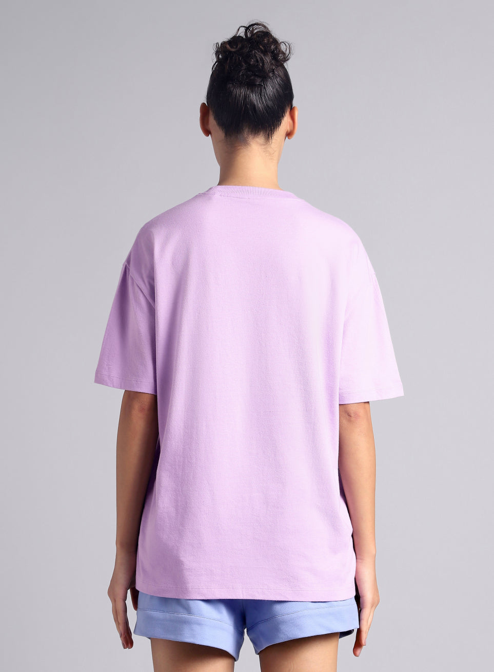 Women's Purple Graphic Oversized T-shirt