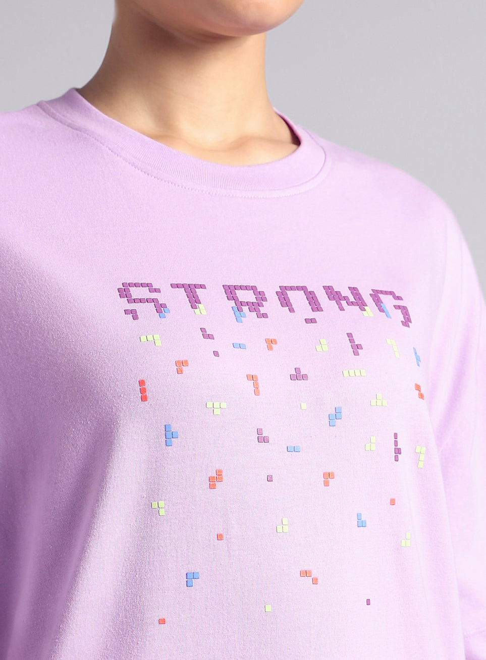 Women's Purple Graphic Oversized T-shirt