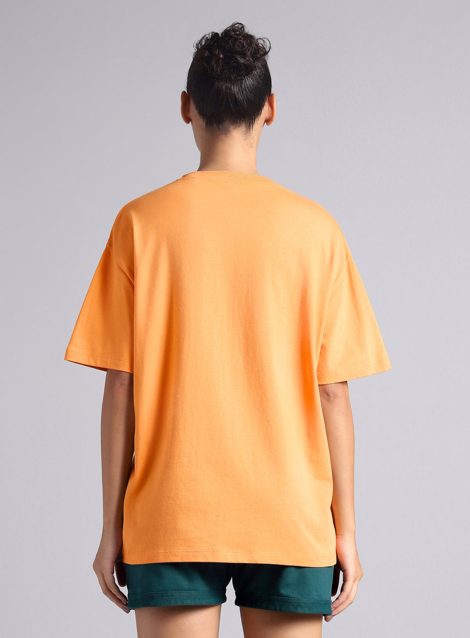 Women's Orange Graphic Oversized T-shirt