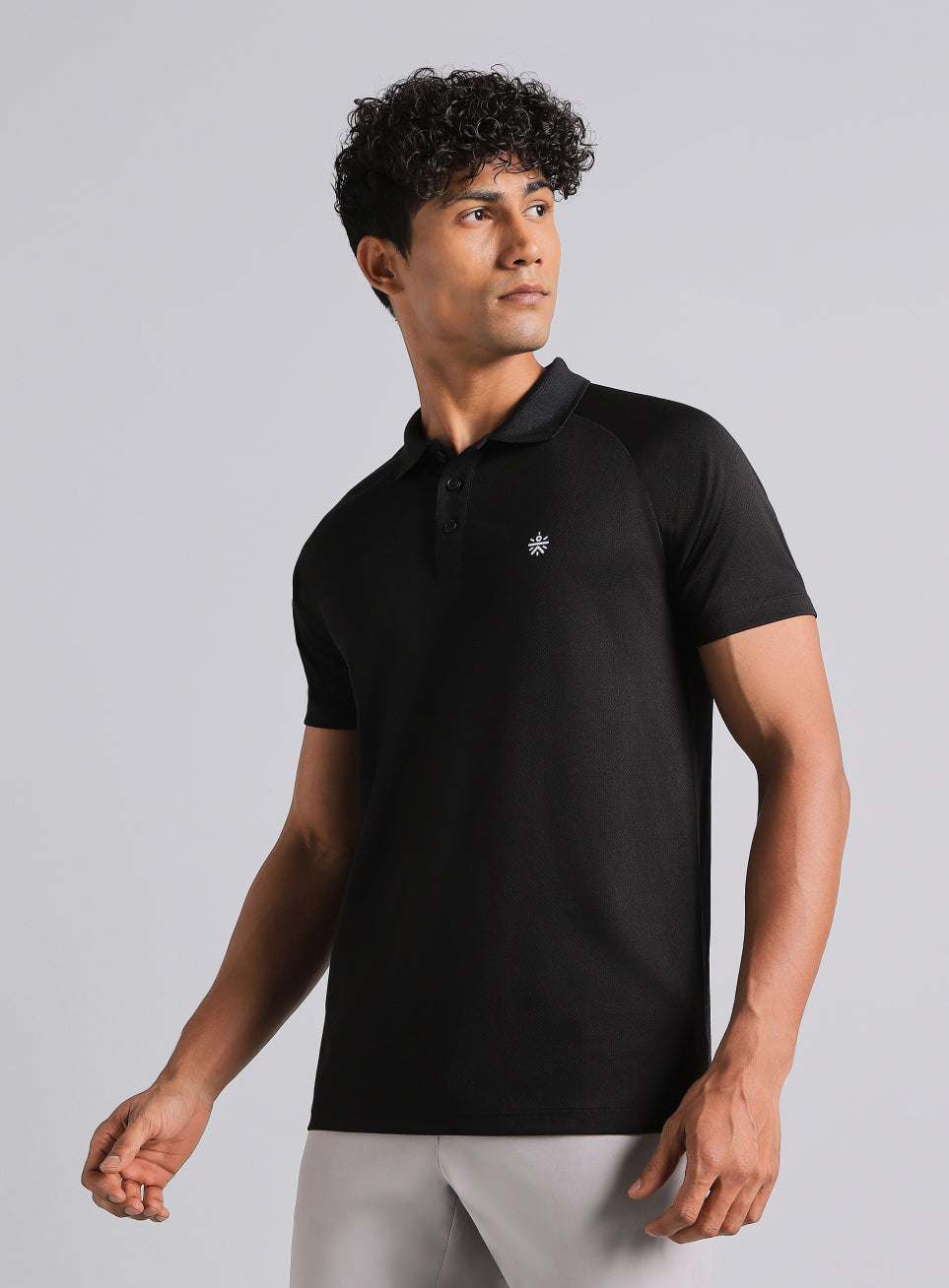 Men's Black High Energy Performance Polo T-shirt