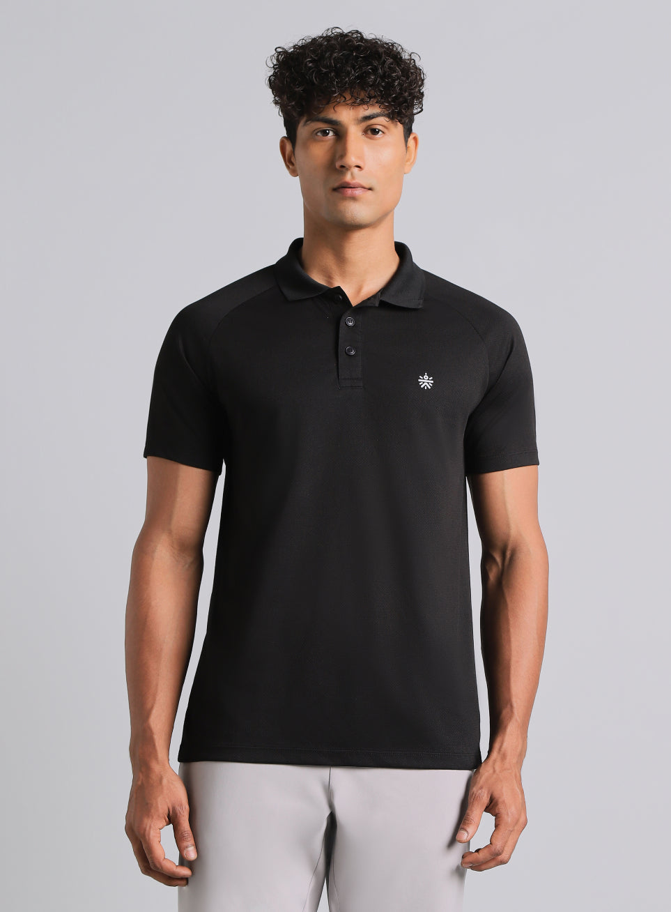 Men's Black High Energy Performance Polo T-shirt