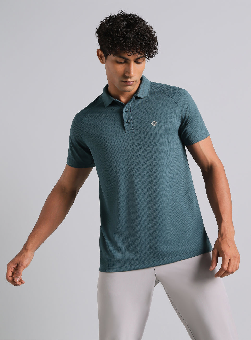 Men's Teal High Energy Performance Polo T-shirt