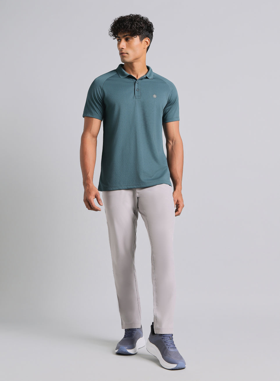 Men's Teal High Energy Performance Polo T-shirt