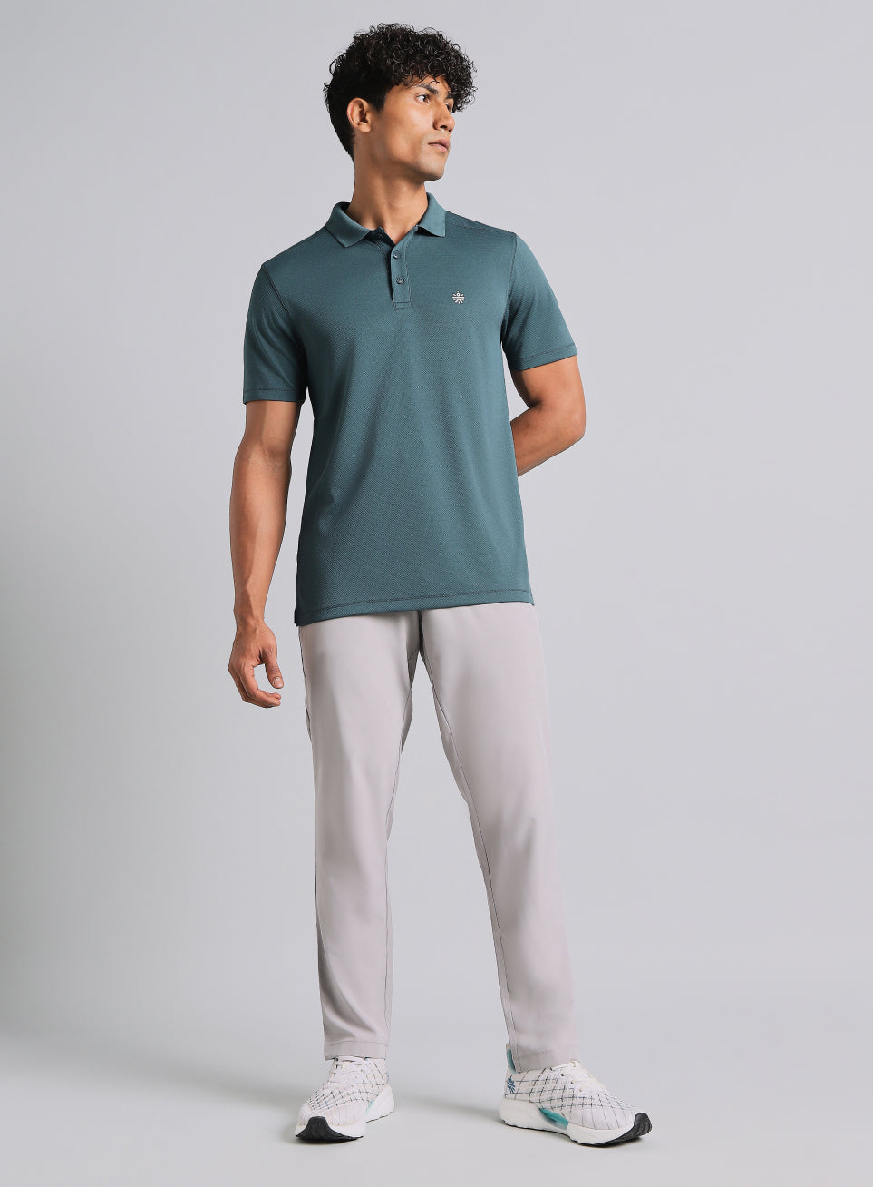Men's Teal Performance Sculpted Polo T-shirt