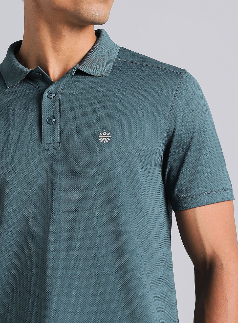 Men's Teal Performance Sculpted Polo T-shirt