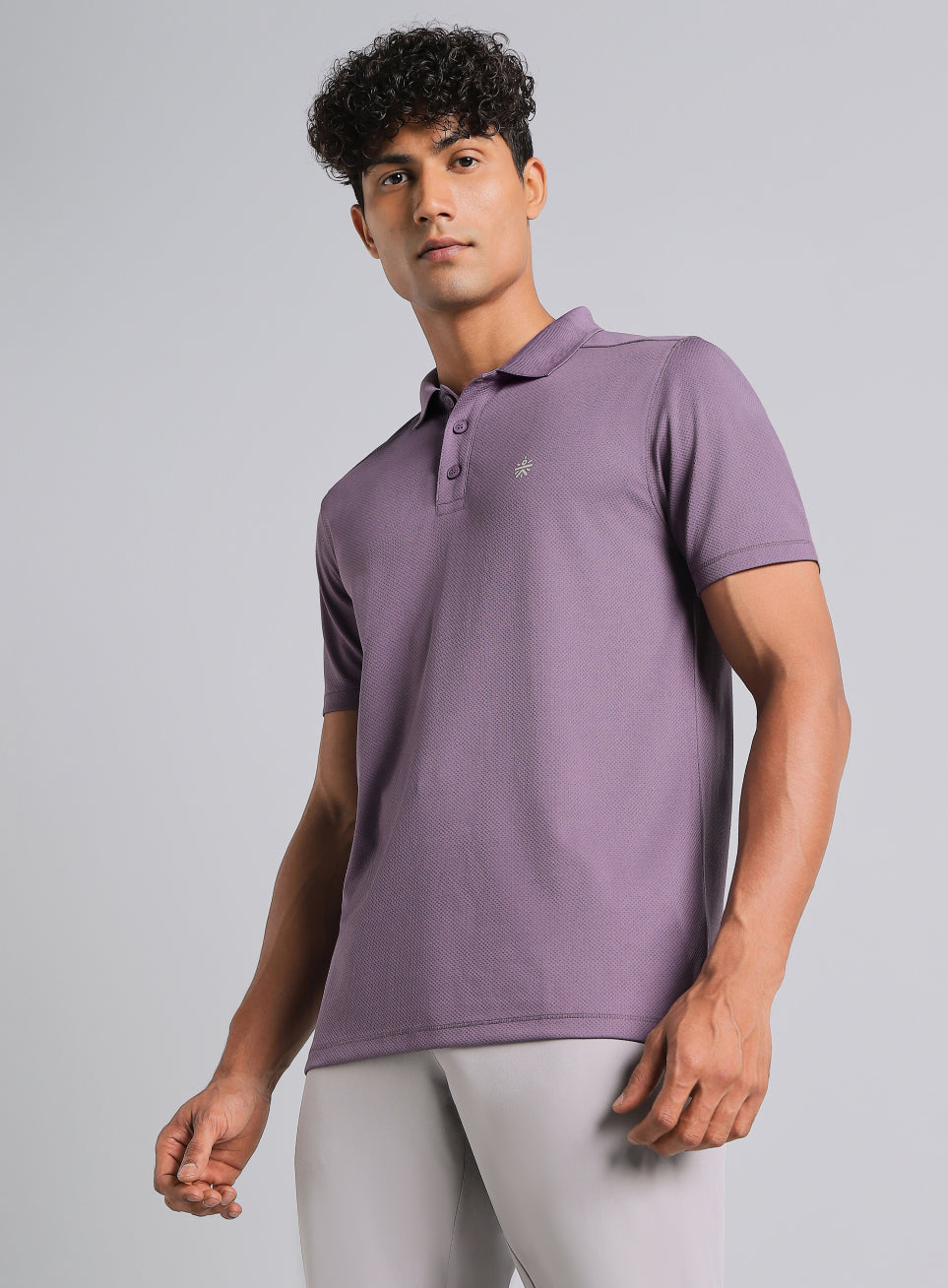 Men's Purple Performance Sculpted Polo T-shirt