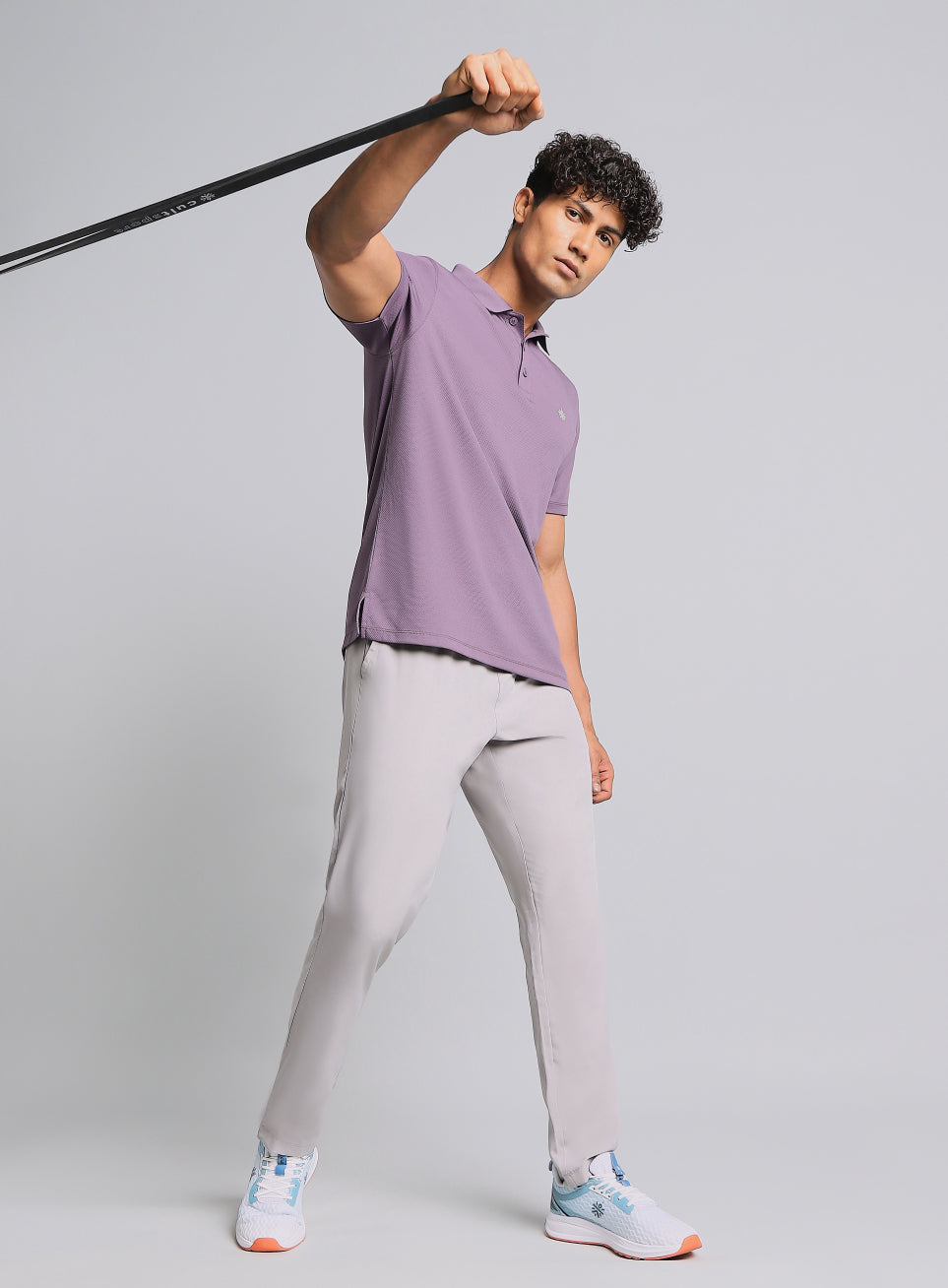 Men's Purple Performance Sculpted Polo T-shirt