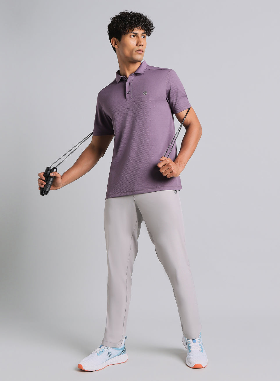 Men's Purple Performance Sculpted Polo T-shirt