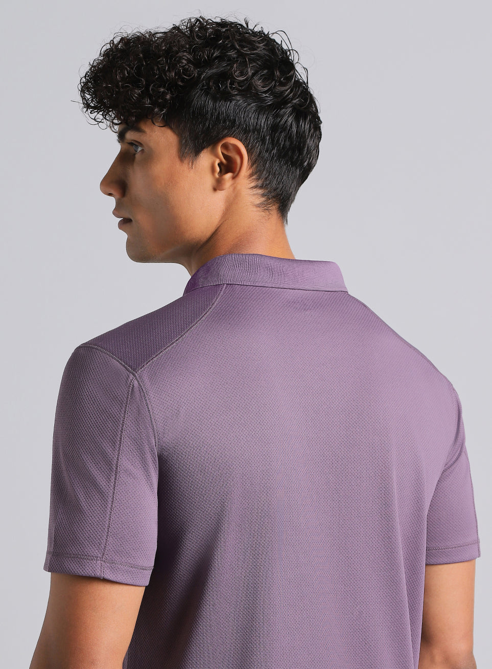 Men's Purple Performance Sculpted Polo T-shirt