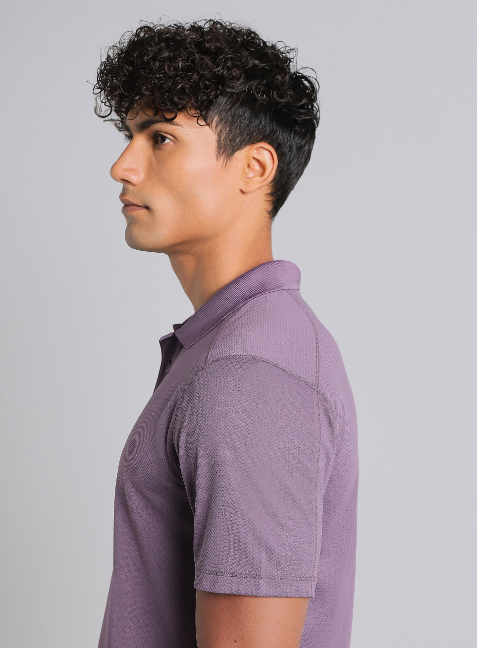 Men's Purple Performance Sculpted Polo T-shirt