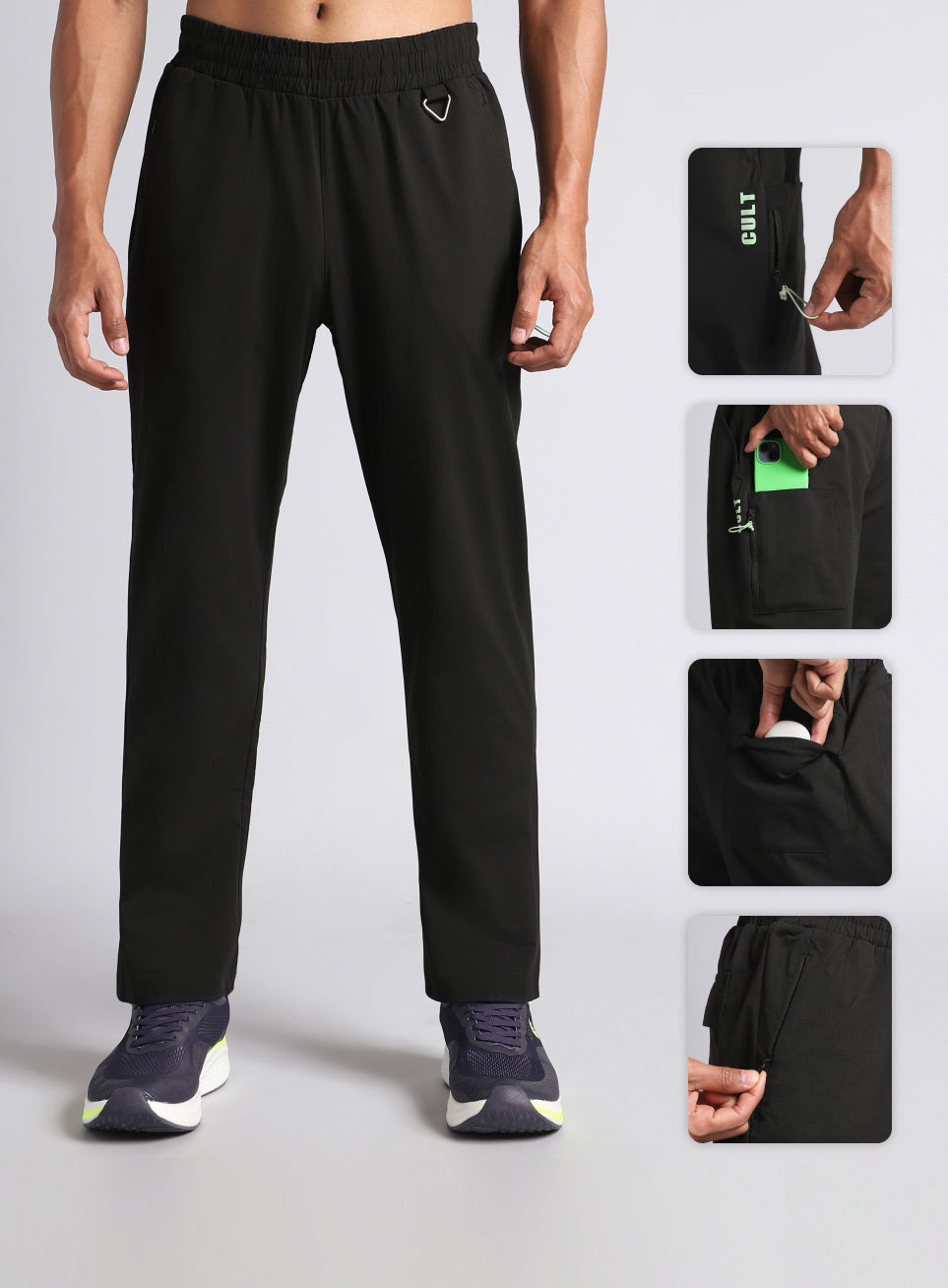 Men's Black Airport Travel Trackpants