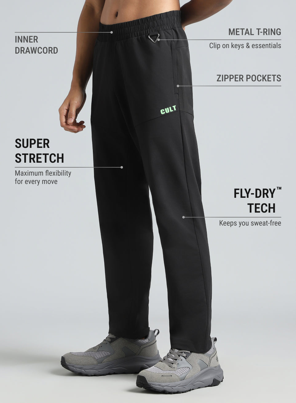 Men's Black Trail Blaze Outdoor Trackpants