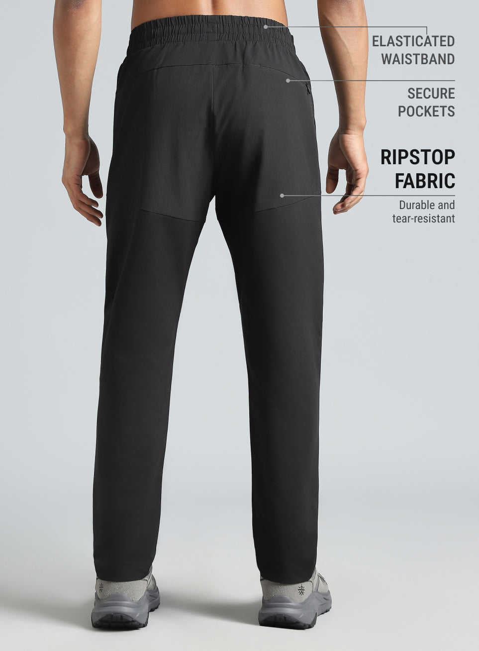 Men's Black Trail Blaze Outdoor Trackpants