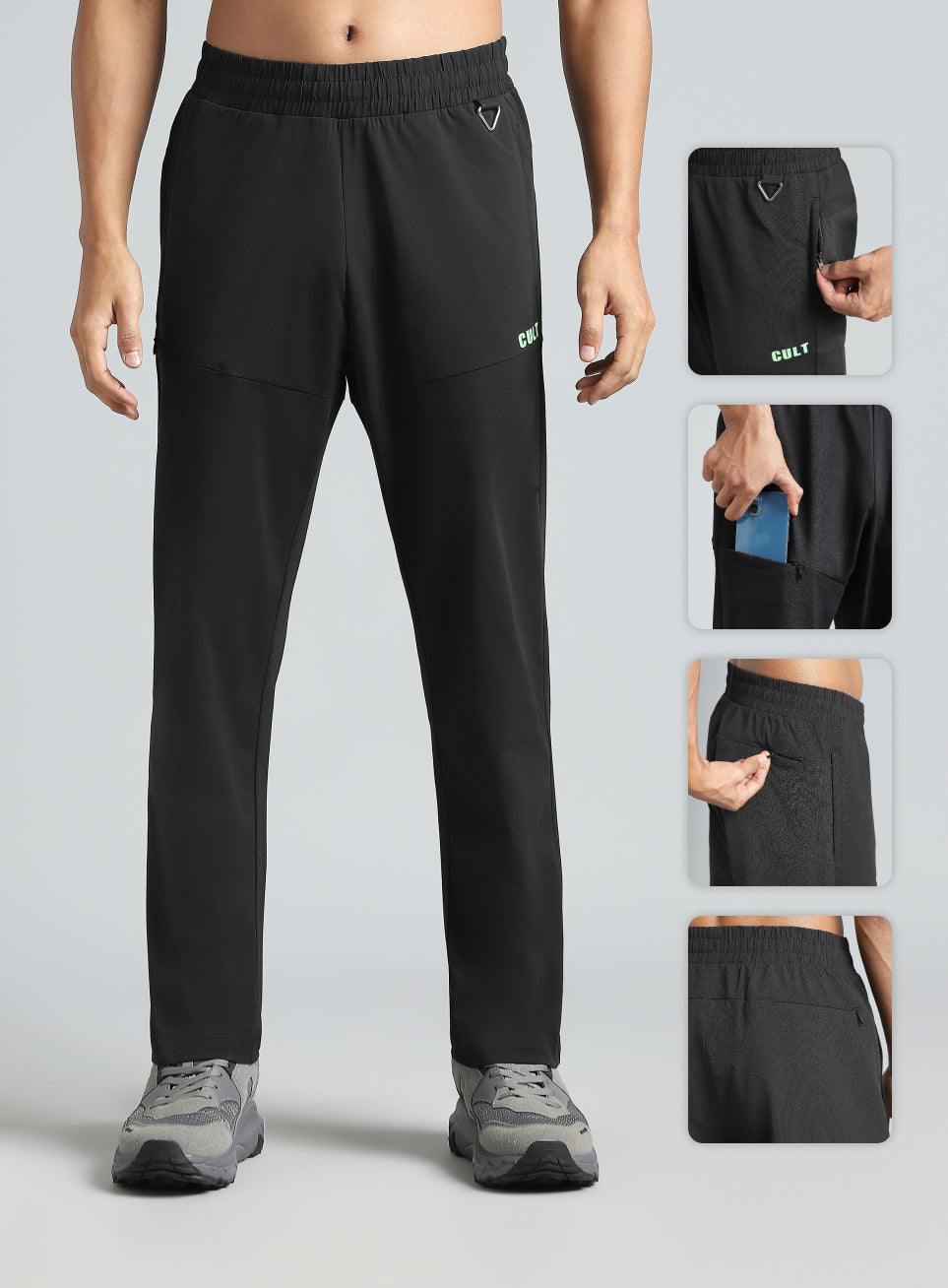 Men's Black Trail Blaze Outdoor Trackpants