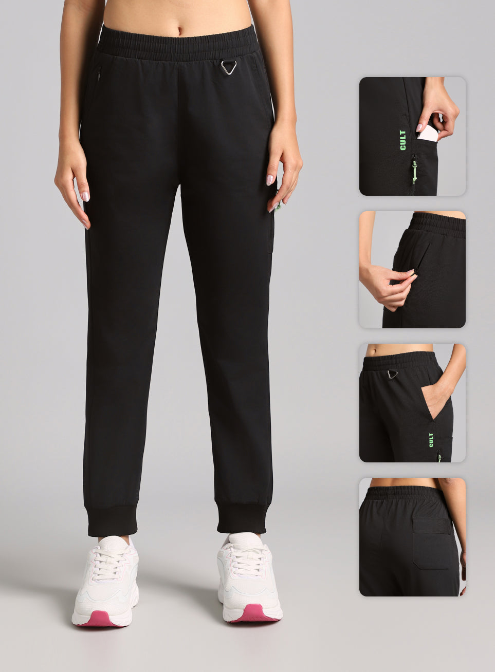 Women's Black Airport Travel Joggers