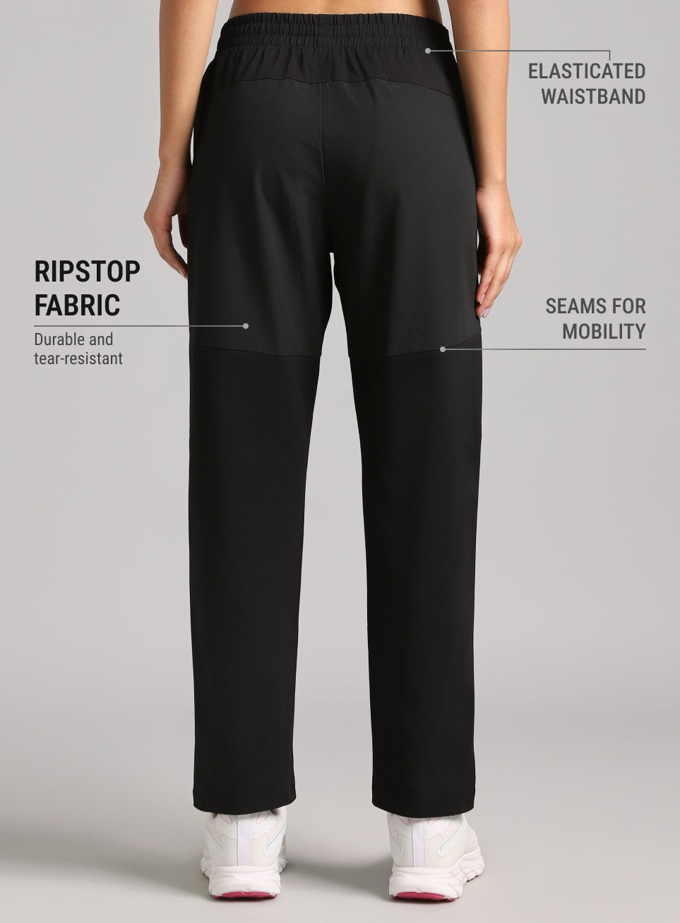 Women's Black Trail Blaze Travel Trackpants