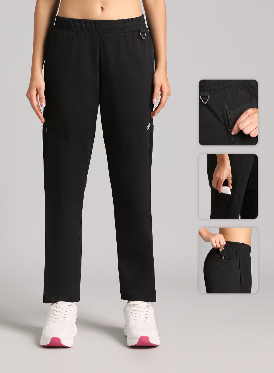 Women's Black Trail Blaze Travel Trackpants