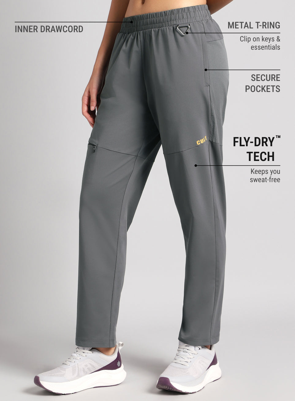 Women's Grey Trail Blaze Travel Trackpants